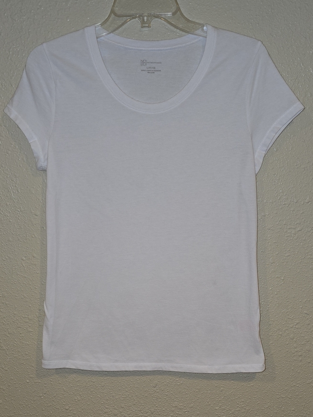 No Boundaries - Crew Neck Tee. White Short Sleeve
